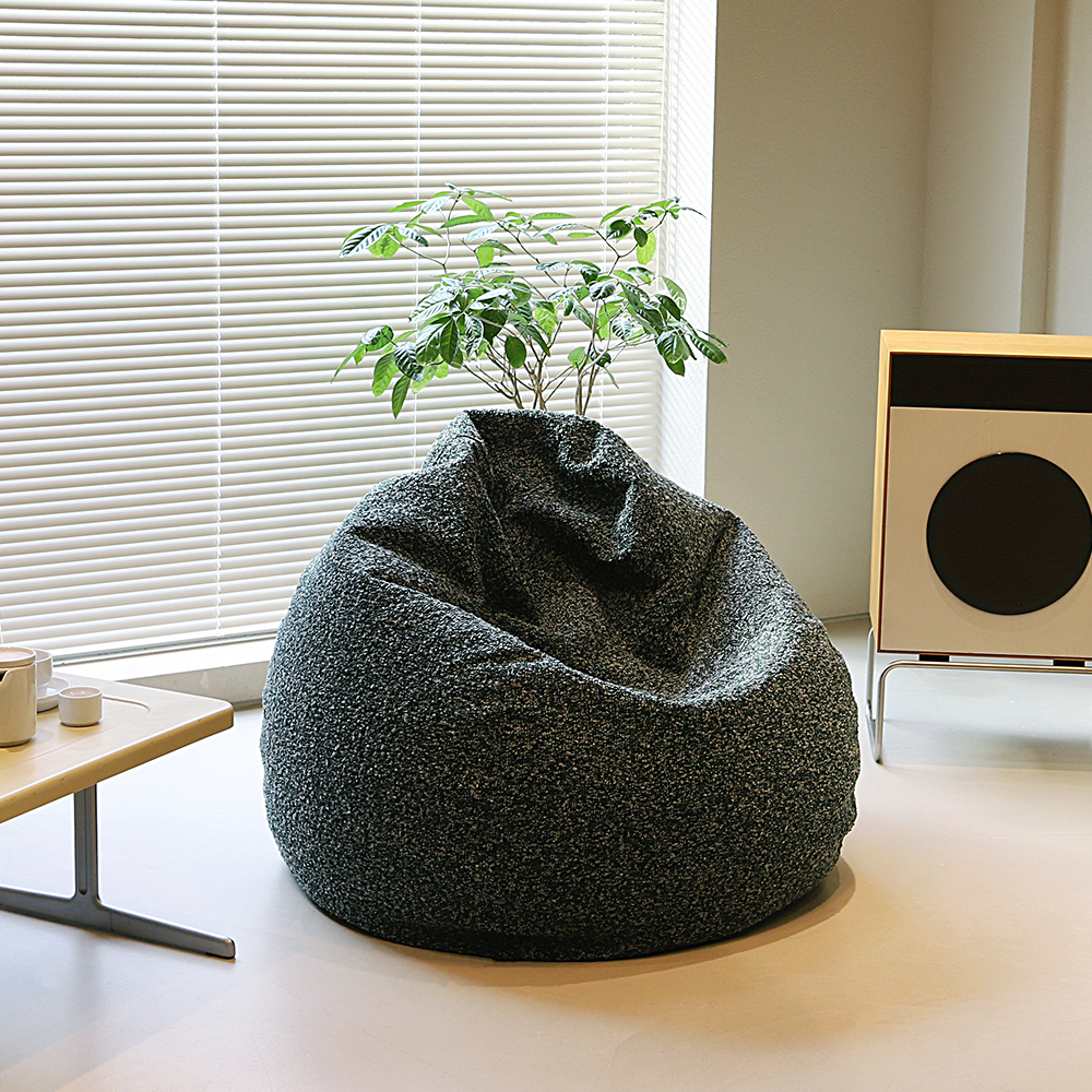 국내제작 빈즈 카키 세미 부클레 패브릭 인테리어 1인용 빈백 소파 쿠션 의자 CL503