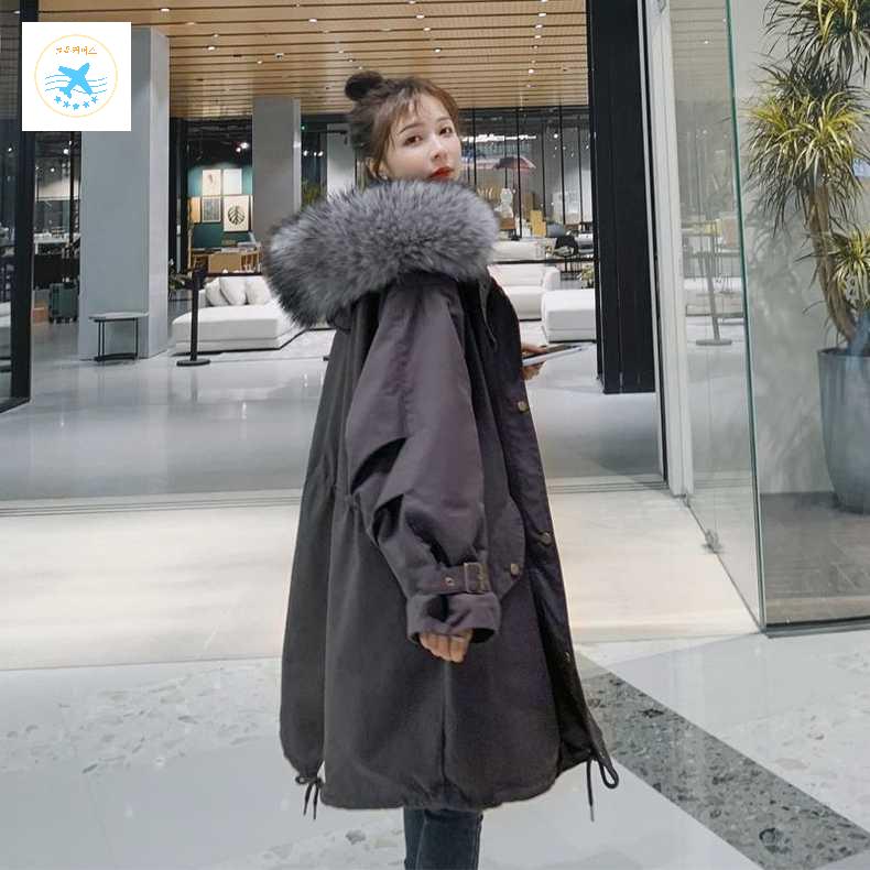 점퍼 야상 여성 겨울 사파리 아우터 롱 파카 오버핏 상품 이미지