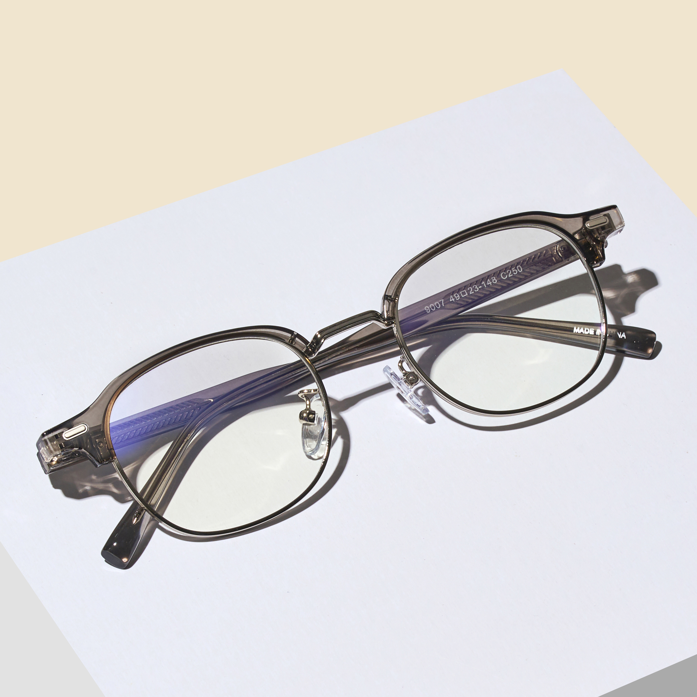 블루라이트 차단 안경 다각형 사각 안경테 투명 하금테 반테 뿔테 자외선 가벼운