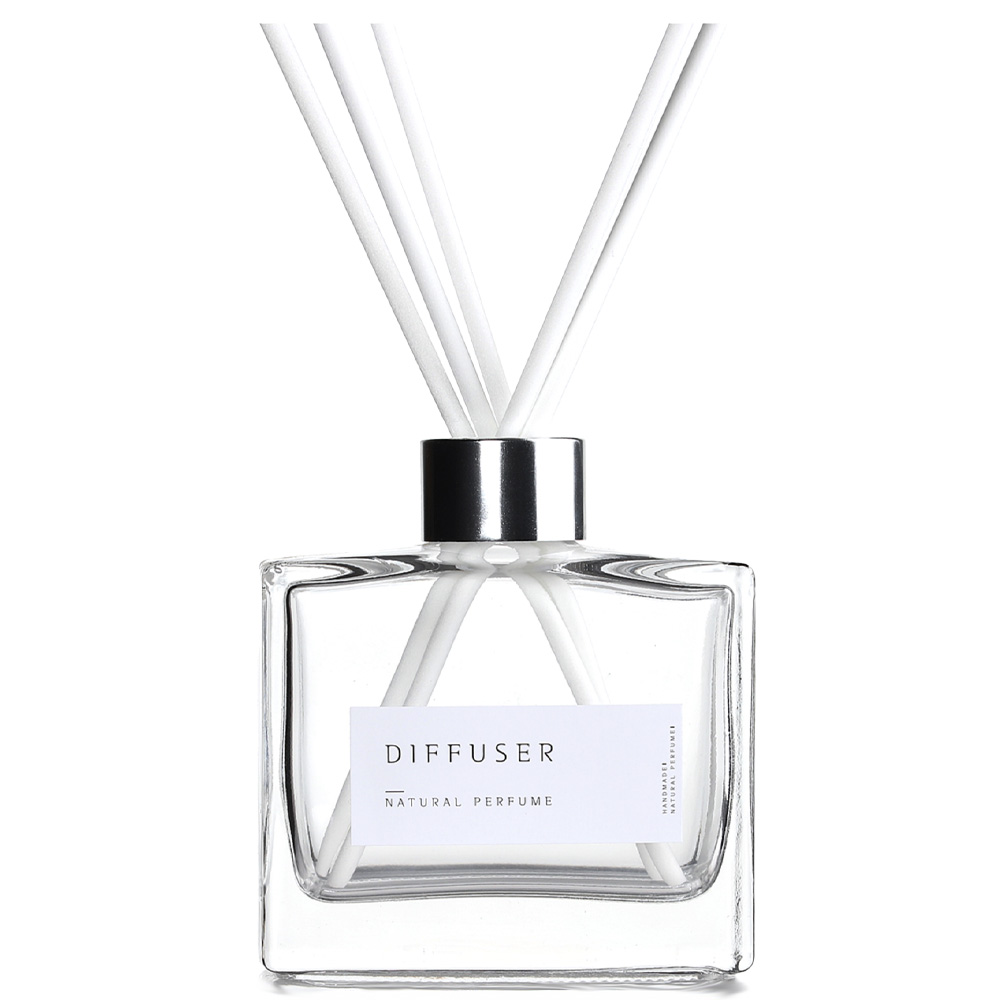 디퓨저 용기 유리병 사각불가리아 120ml 스티커 리드포함 DIY - 메인 이미지