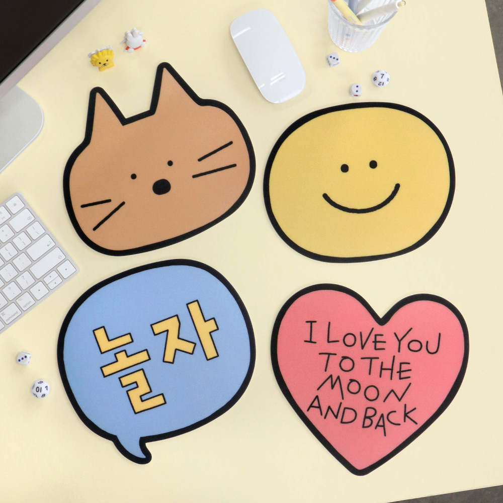 아이코닉 두들 마우스패드 05-08 (휴대용 귀여운 캐릭터 데스크)Cheese cat - 상세 이미지 2