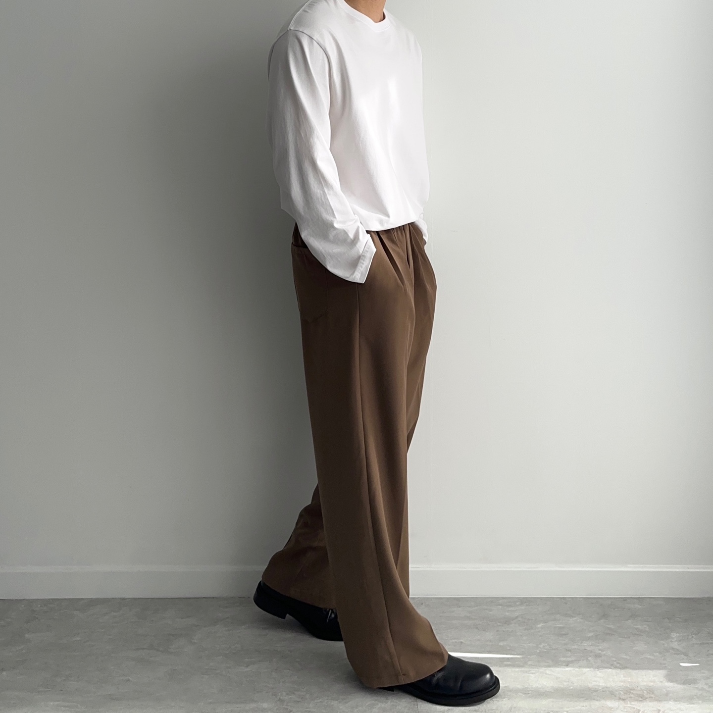 1+1 남자와이드슬랙스 회색슬래스 - 상세 이미지 3