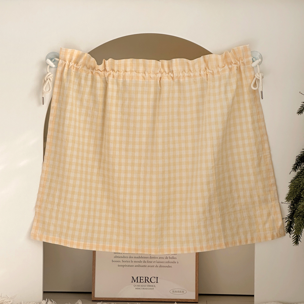 차량햇빛가리개 커튼 아기 유아 햇볕 차창문 가림막 브라운소 체크 카시트 차량용 햇빛가리개 - 상세 이미지 2