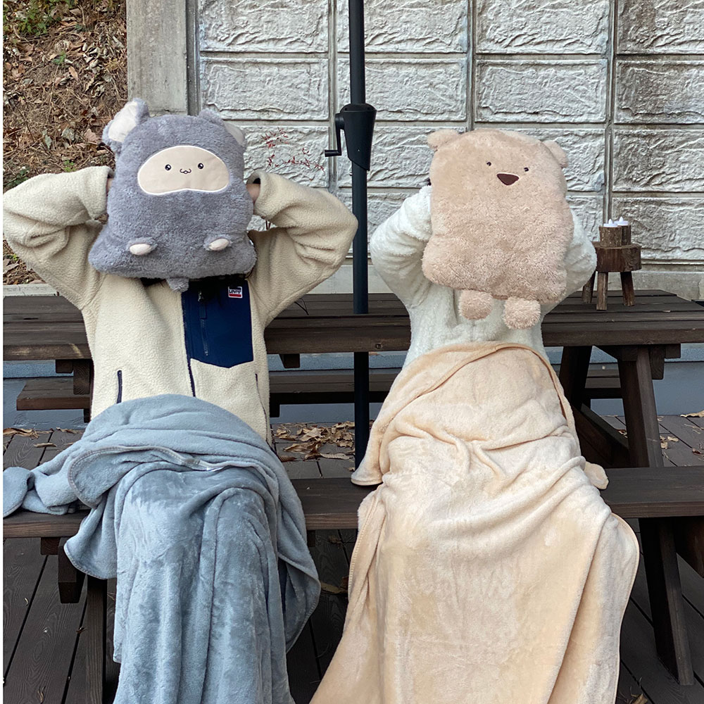 극세사 핸드워머 쿠션 무릎 인형 담요 낮잠 이불 특대