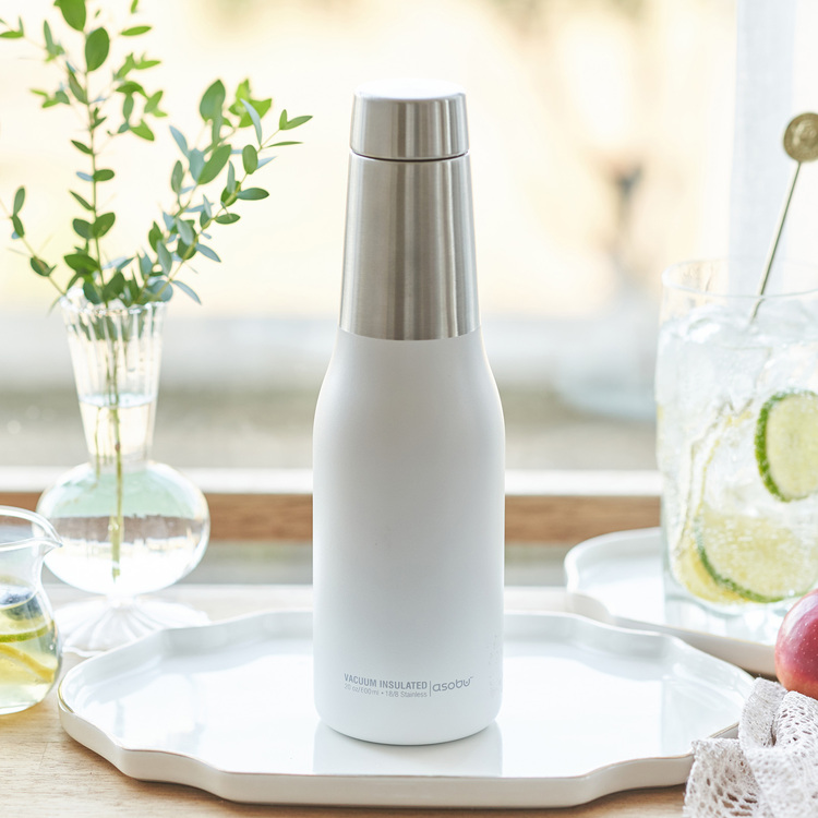 아소부 스테인레스 텀블러 600ML 오아시스 화이트 예쁜텀블러/텀블러선물 - 상세 이미지 2