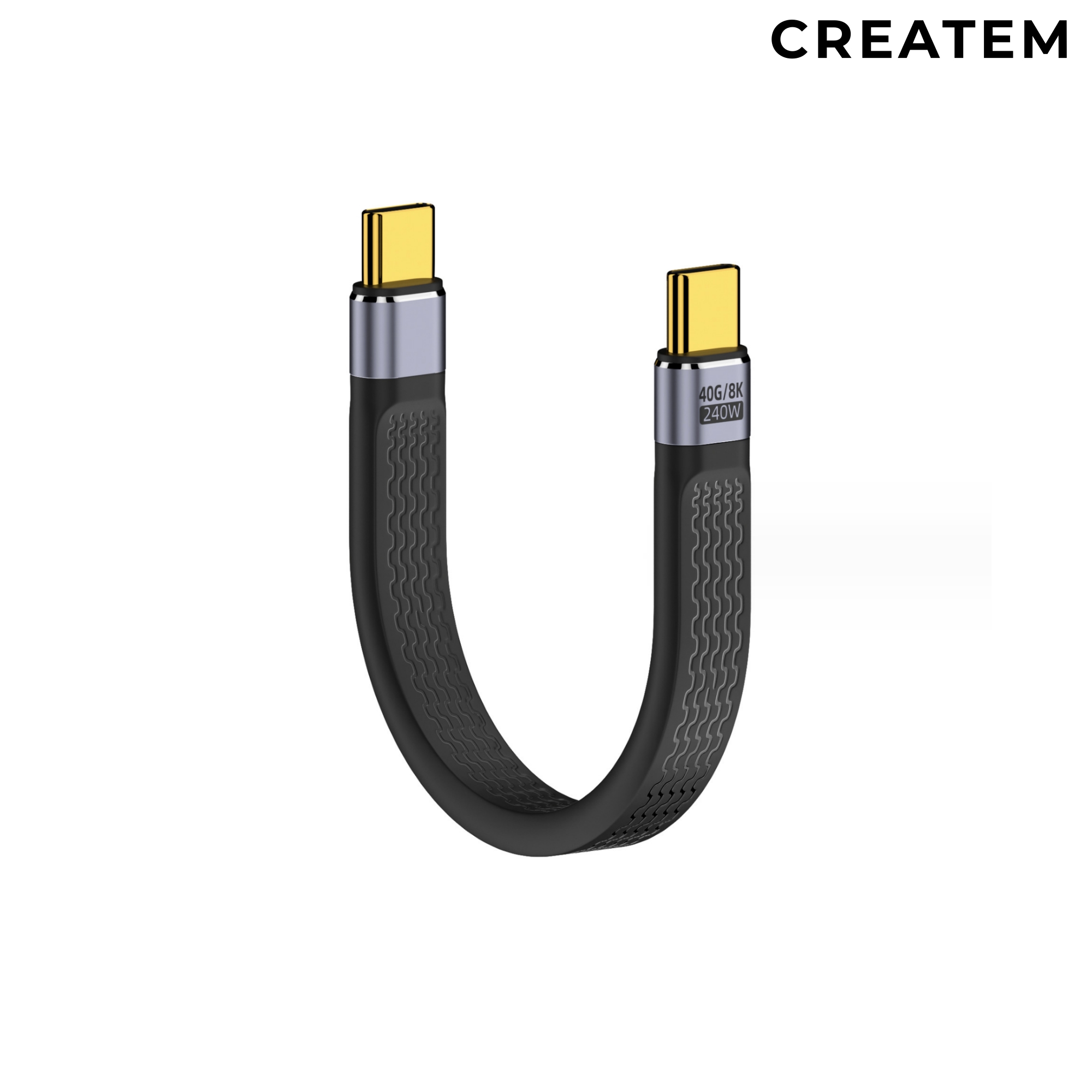 고성능 숏 플랫 USB-C 4.0 케이블 / CtoC 240W 충전 (스트레이트 옵션)