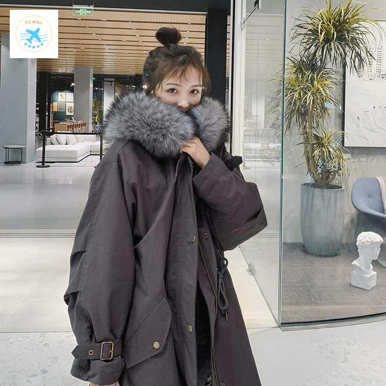 점퍼 야상 여성 겨울 사파리 아우터 롱 파카 오버핏 상품 이미지