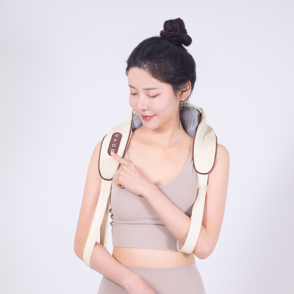 헤몬 넥앤숄더 무선 온열 충전식 4D 목 어깨 승모근 뭉친근육 지압 주무름 안마기 - 상세 이미지 3
