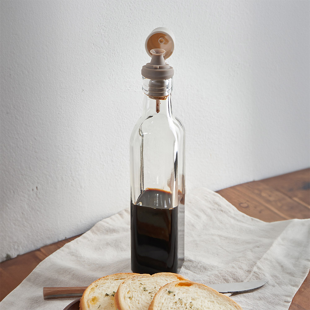 아트웨어 사각큐비 유리 원터치 소스병 실리콘 노즐 오일병 2P세트 250ml / 500ml - 상세 이미지 5
