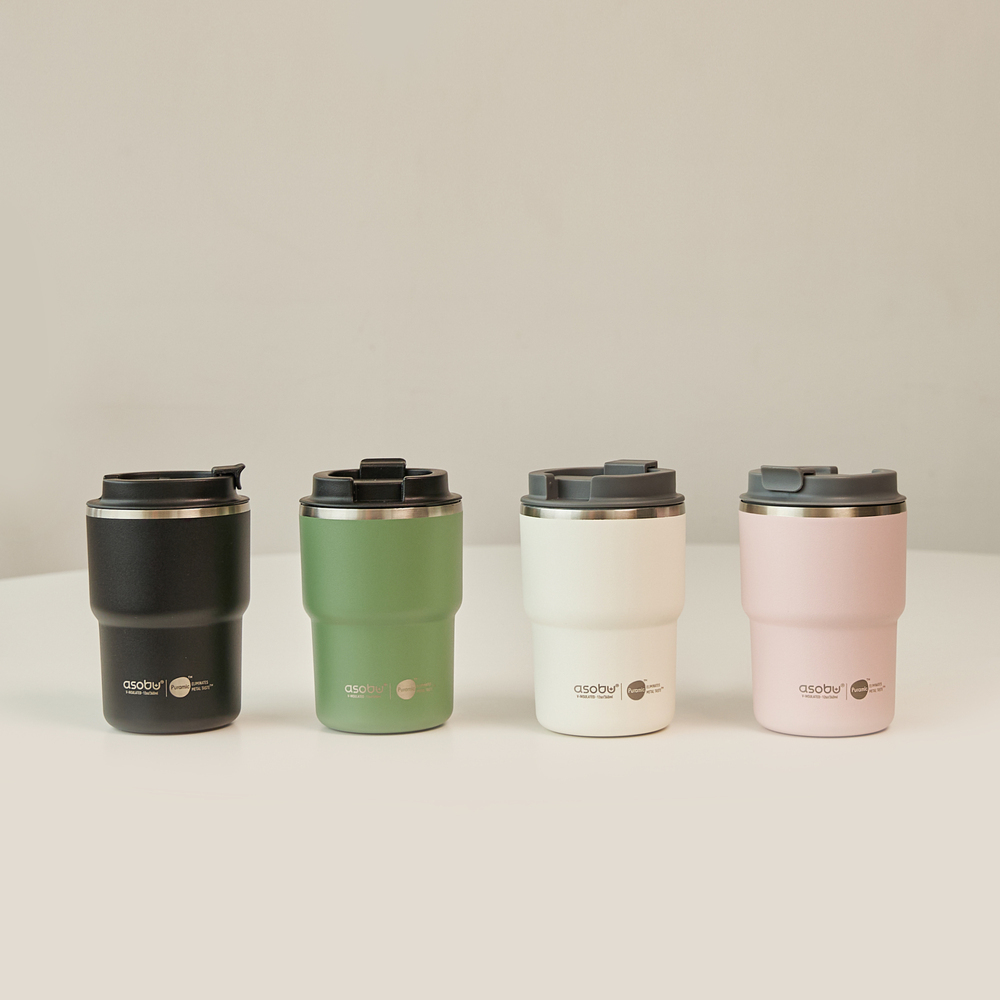 아소부 세라믹코팅 스테인레스 보온보냉 텀블러 커피익스프레스 360ML - 상세 이미지 2