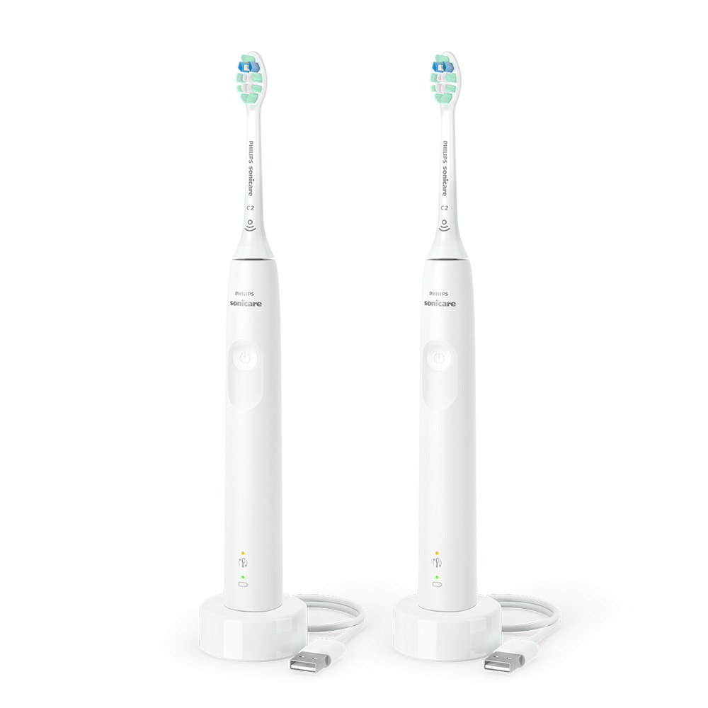 필립스 소닉케어 전동칫솔 3100 더블핸들 화이트 HX3675/23