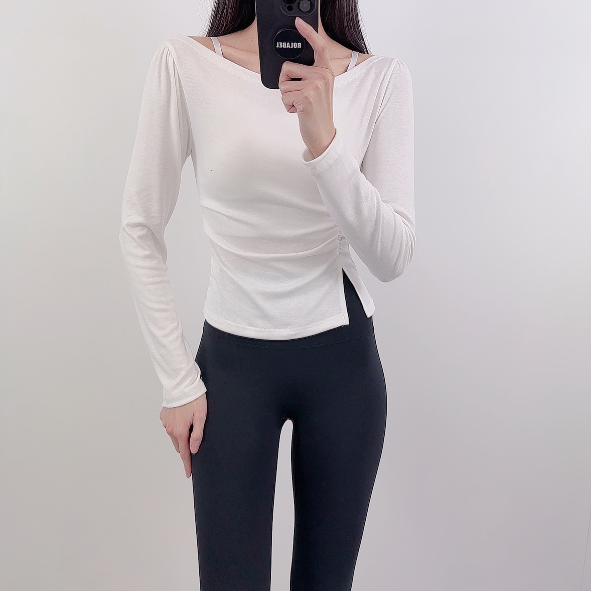 로라벨 드엘 필라테스복 여성 요가복 필라테스 요가 상의 옷 커버업 운동복 탑 긴팔 복장 - 상세 이미지 2