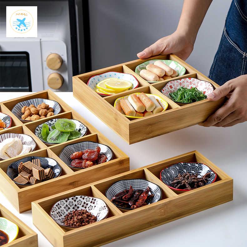 구절판 반찬접시 업소용 고바찌 일본 우드 일식 접시 나무그릇 - 상세 이미지 4