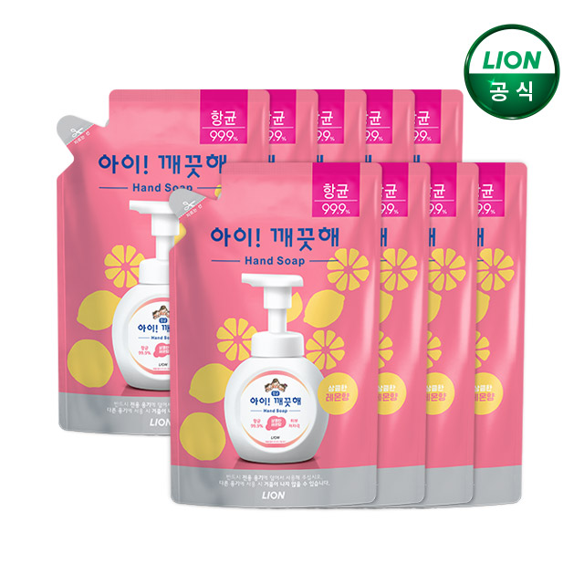 아이깨끗해 레몬 대용량 450ml 리필 x 9개/핸드워시 - 상품 이미지