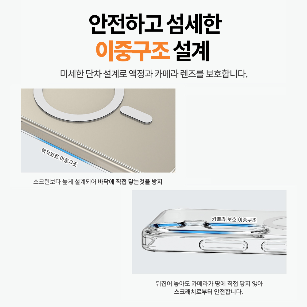 랩씨 맥세이프 케이스 2배 최강 자력 변색 방지 클리어 마그넷 커버 투명, 갤럭시S24 울트라 - 상세 이미지 5