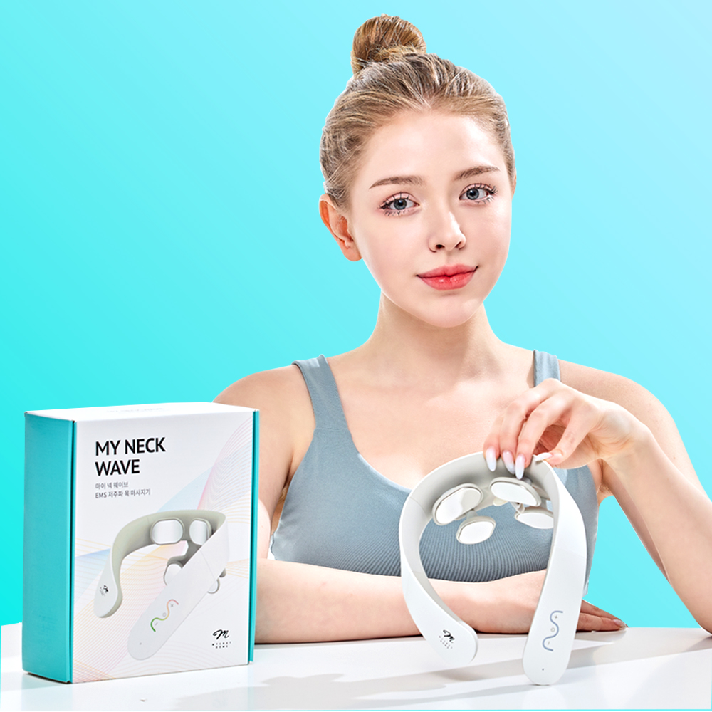 마이크릿홈 마이넥웨이브 저주파 목 어깨 마사지기 승모근 마사지 안마기