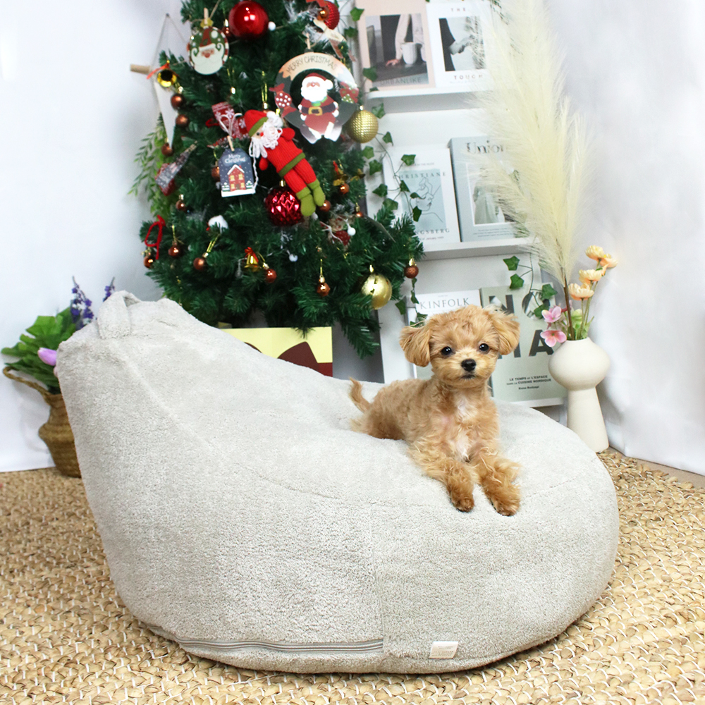 개과천선 윈터 빈백 강아지 방석 애견 극세사 쿠션 고양이 침대 방석 중형견 꿀잠 사계절 - 상세 이미지 3