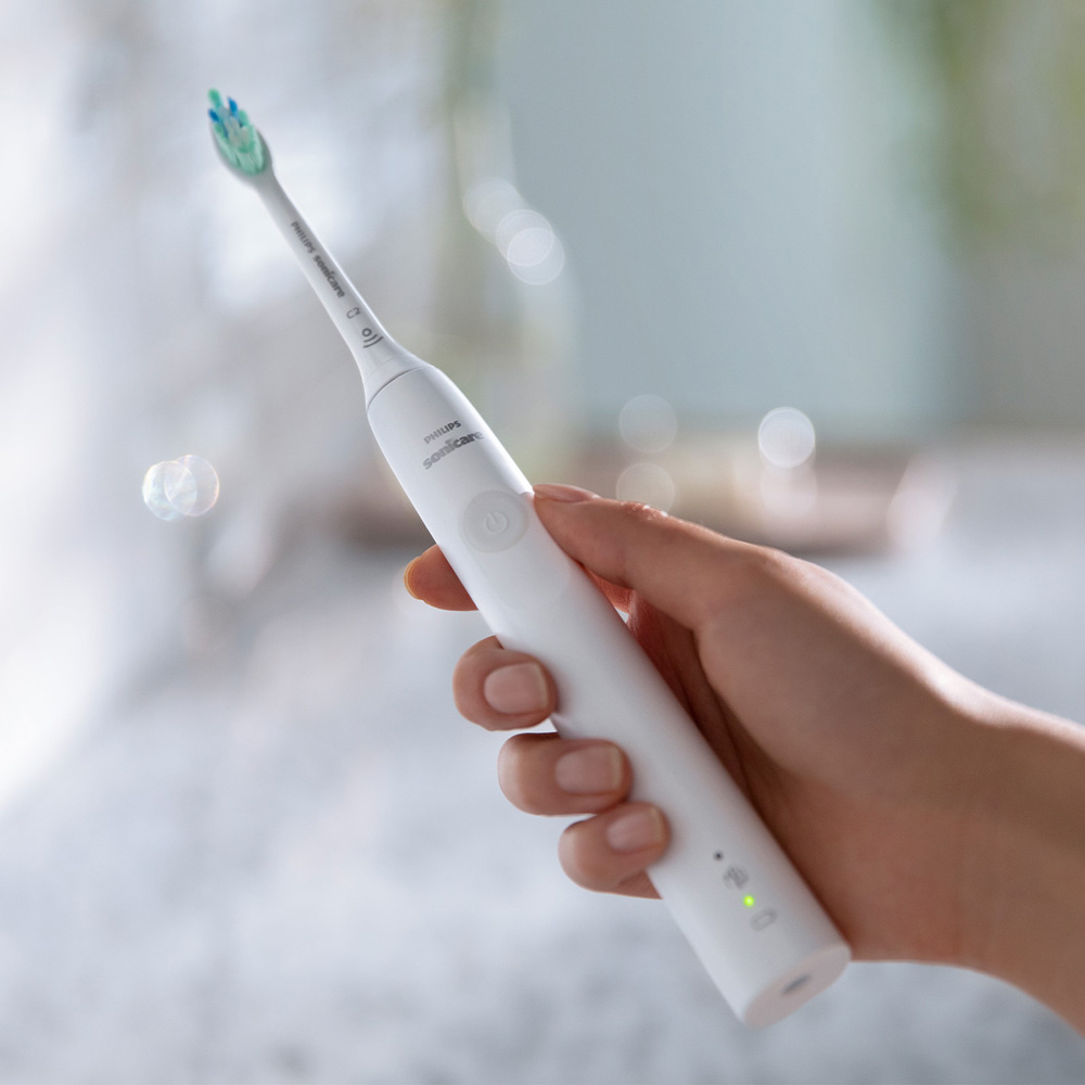 필립스 소닉케어 전동칫솔 3100 더블핸들 화이트 HX3675/23