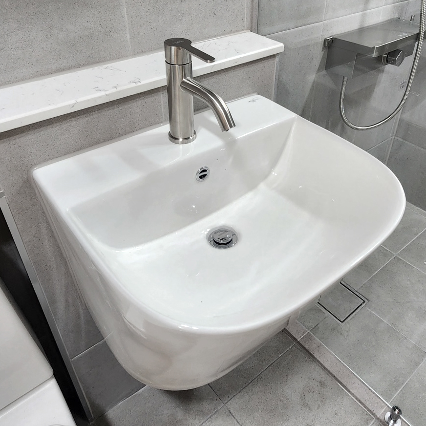 (부산 울산 양산 창원 마산 진해 장유 김해) 대림바스 일체형 세면기교체 CL-384 CL384 아덱스실리콘 마감 - 상세 이미지 2