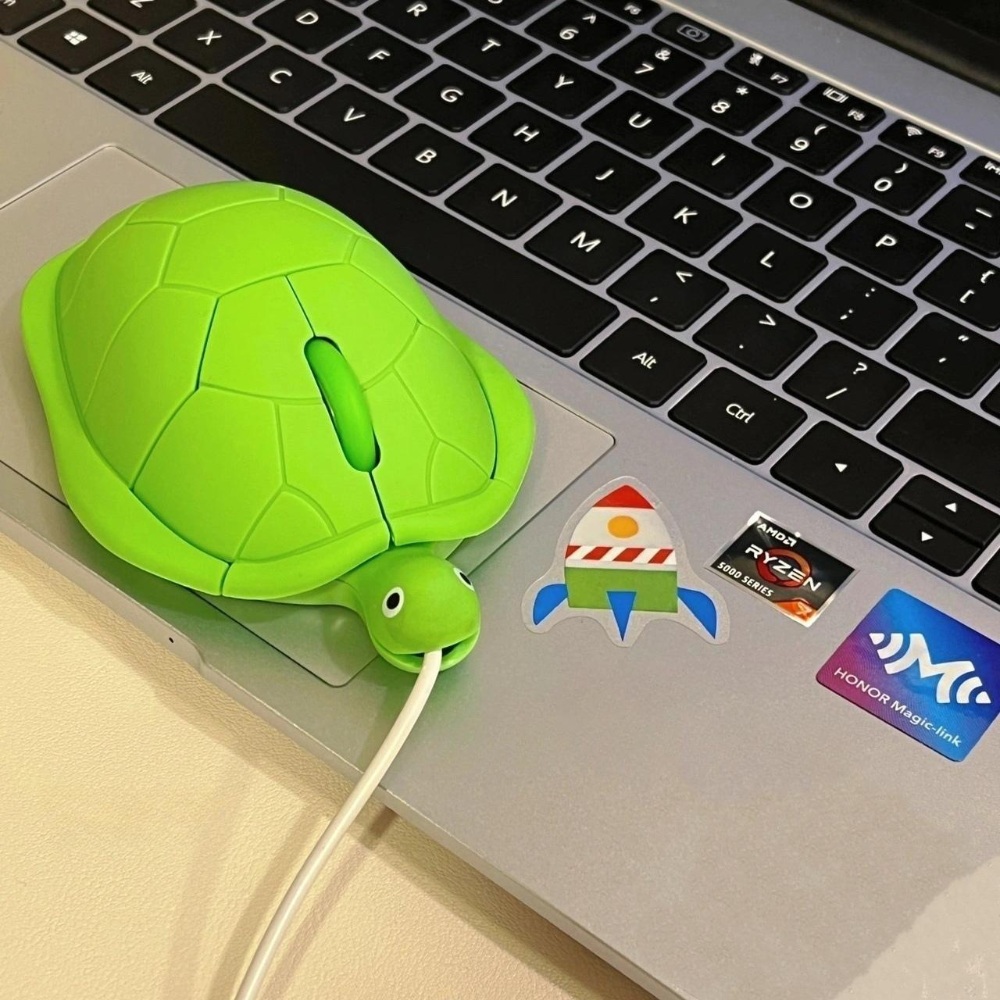 거북이 마우스 저소음 유선 USB 무소음 특이한 사무용 귀여운 선물 컴퓨터 - 상품 이미지
