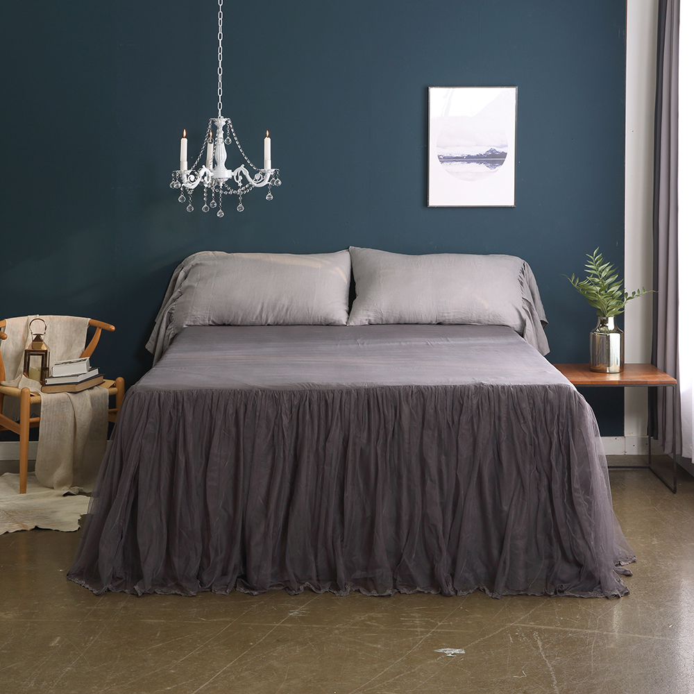 베드스커트 레이스 프릴 미라지 슈퍼싱글 침대 스커트