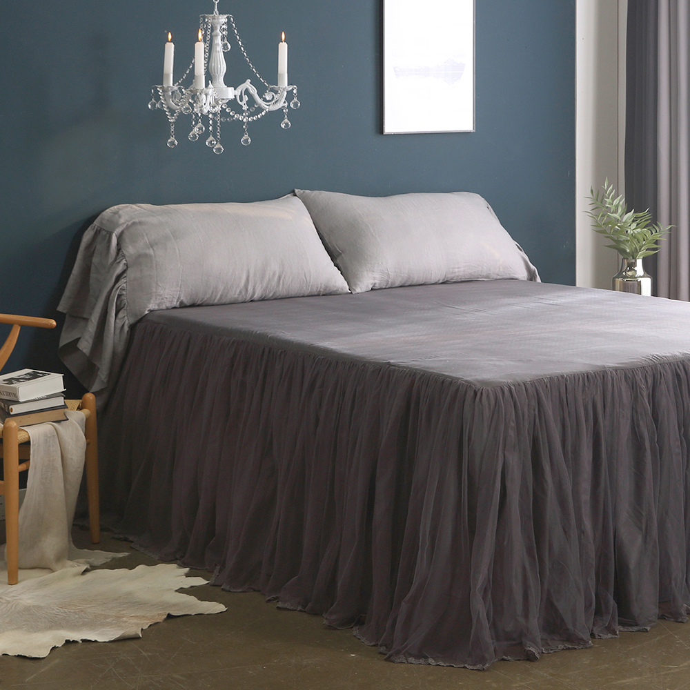 베드스커트 레이스 프릴 미라지 슈퍼싱글 침대 스커트