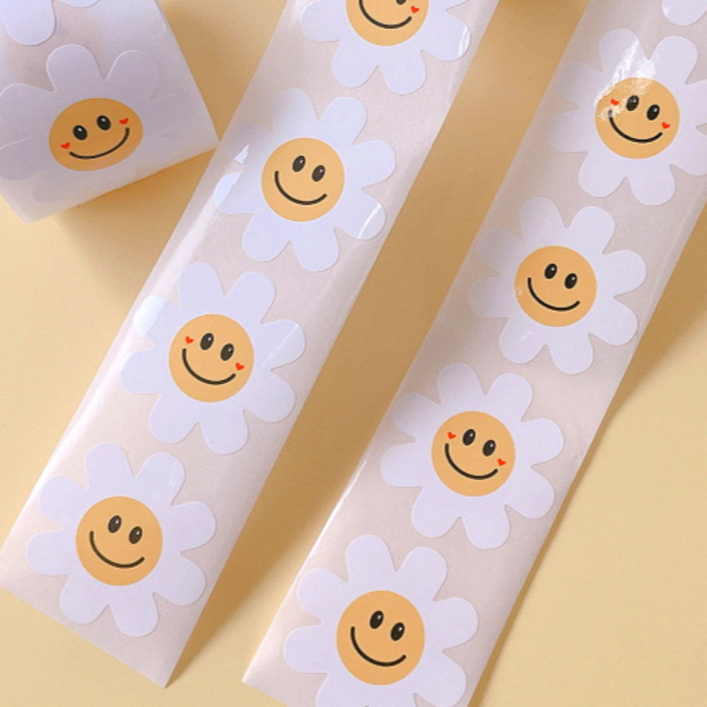 데이지 스마일 롤 스티커 스꾸 구디백 답례품 선물 답례 포장 스티커 제품 이미지