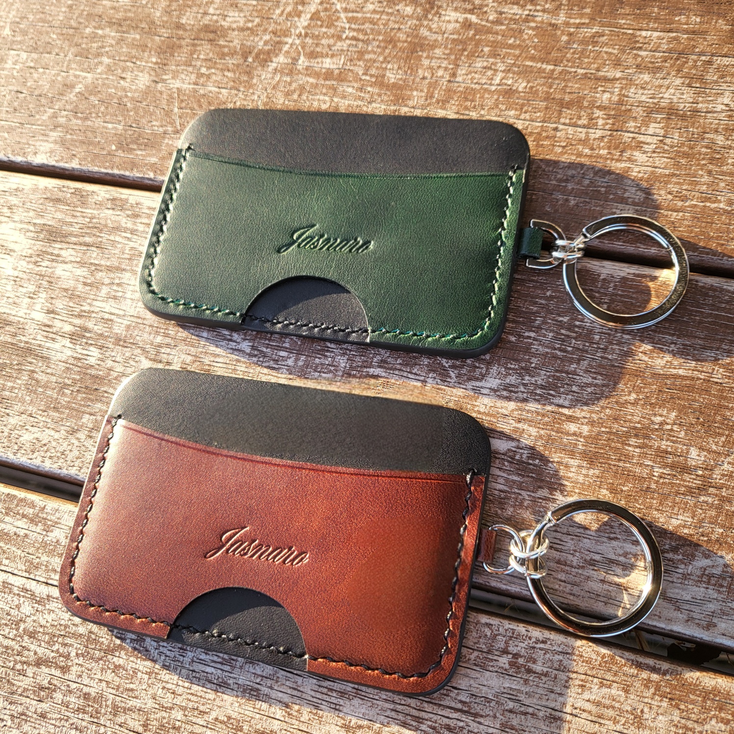 슬림 카드슬롯 소가죽 카드홀더 가죽공방 이니셜각인 (VOL11)