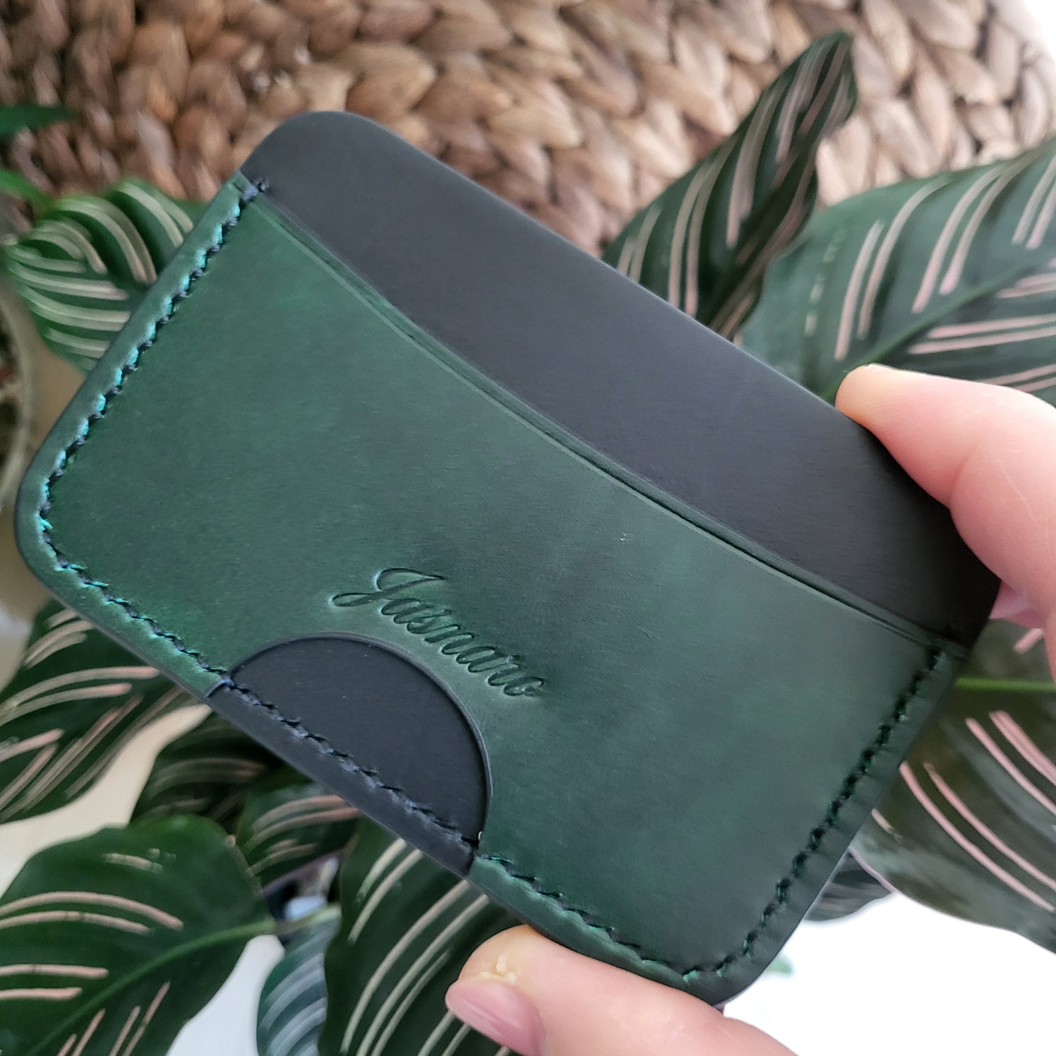 슬림 카드슬롯 소가죽 카드홀더 가죽공방 이니셜각인 (VOL11)