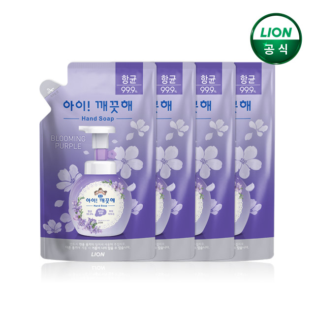 아이깨끗해 블루밍퍼플 200ml 리필 x 4개 / 거품형 손세정제