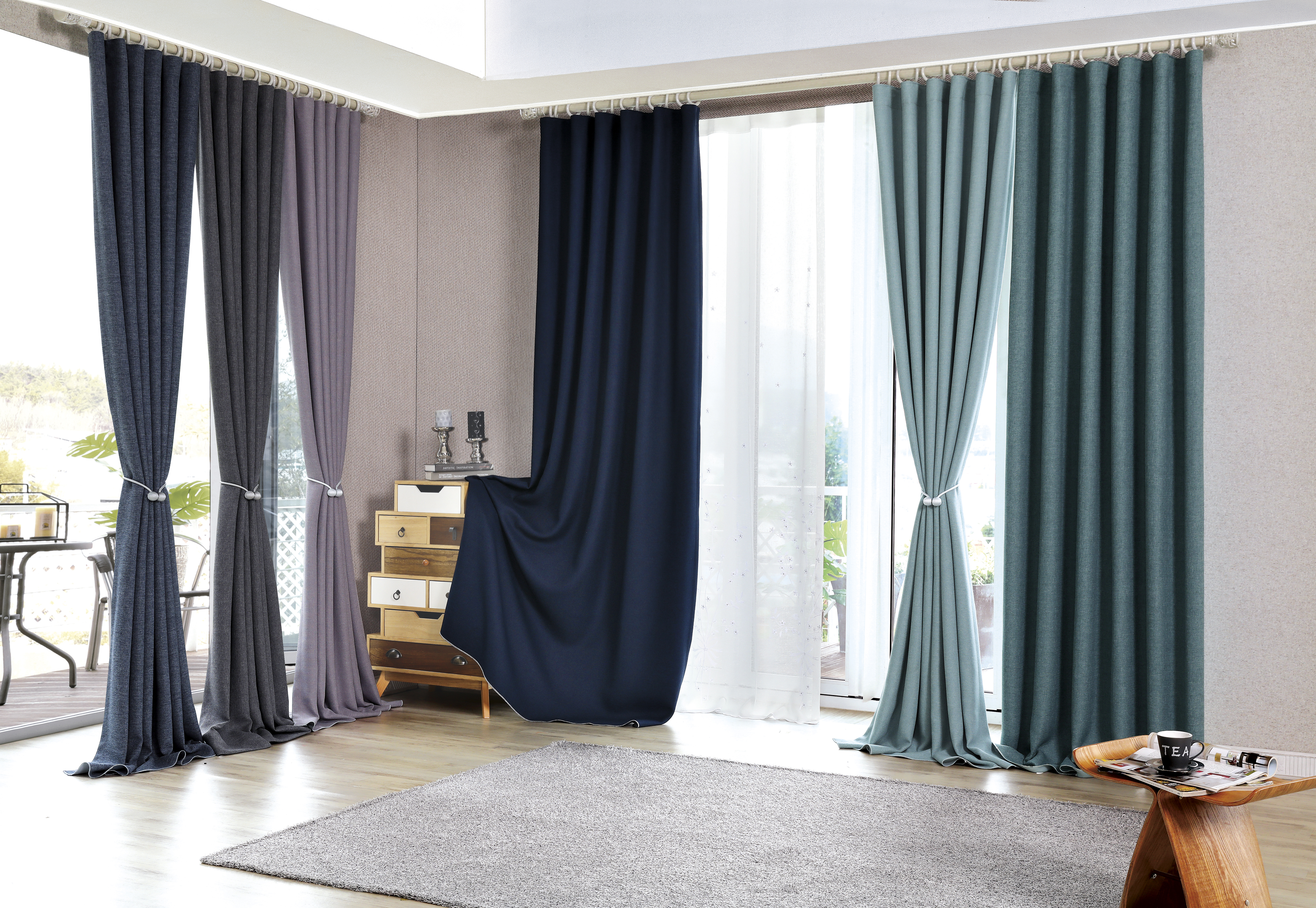 아르일랑 일상 암막 커튼 빛차단율 80% 형상기억 가공 1cm 나비주름 타입 항균 댄디스