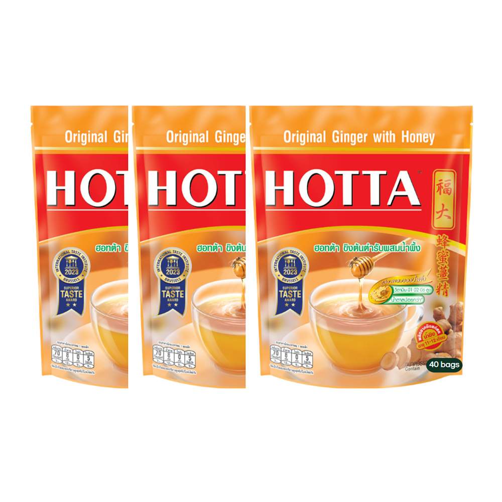 태국 생강차 HOTTA 호타 꿀 첨가 14g  x 40티백 x 3봉지 대용량 - 상품 이미지