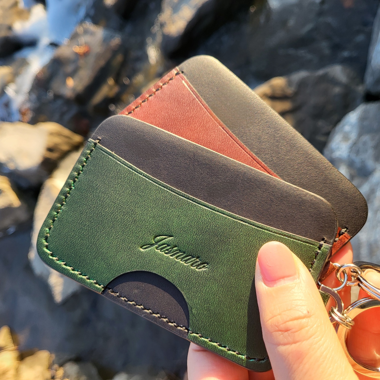 슬림 카드슬롯 소가죽 카드홀더 가죽공방 이니셜각인 (VOL11)