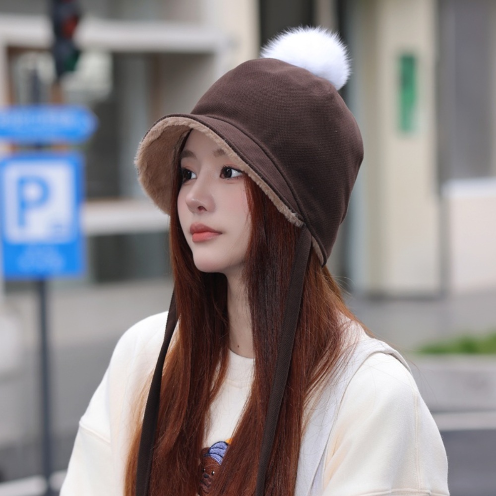 토끼털 귀달이 모자 방울 귀여운 아이돌 연예인 무대 악세사리 의상 패션 코디 방한 4컬러 - 상세 이미지 2