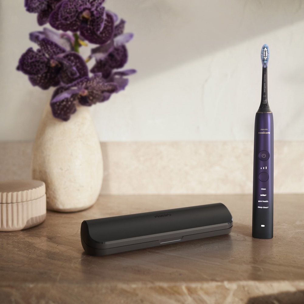 필립스 소닉케어 전동칫솔 다이아몬드클린 9000 퍼플블랙 HX9911/74+올인원 칫솔모 1P 증정 - 상세 이미지 5