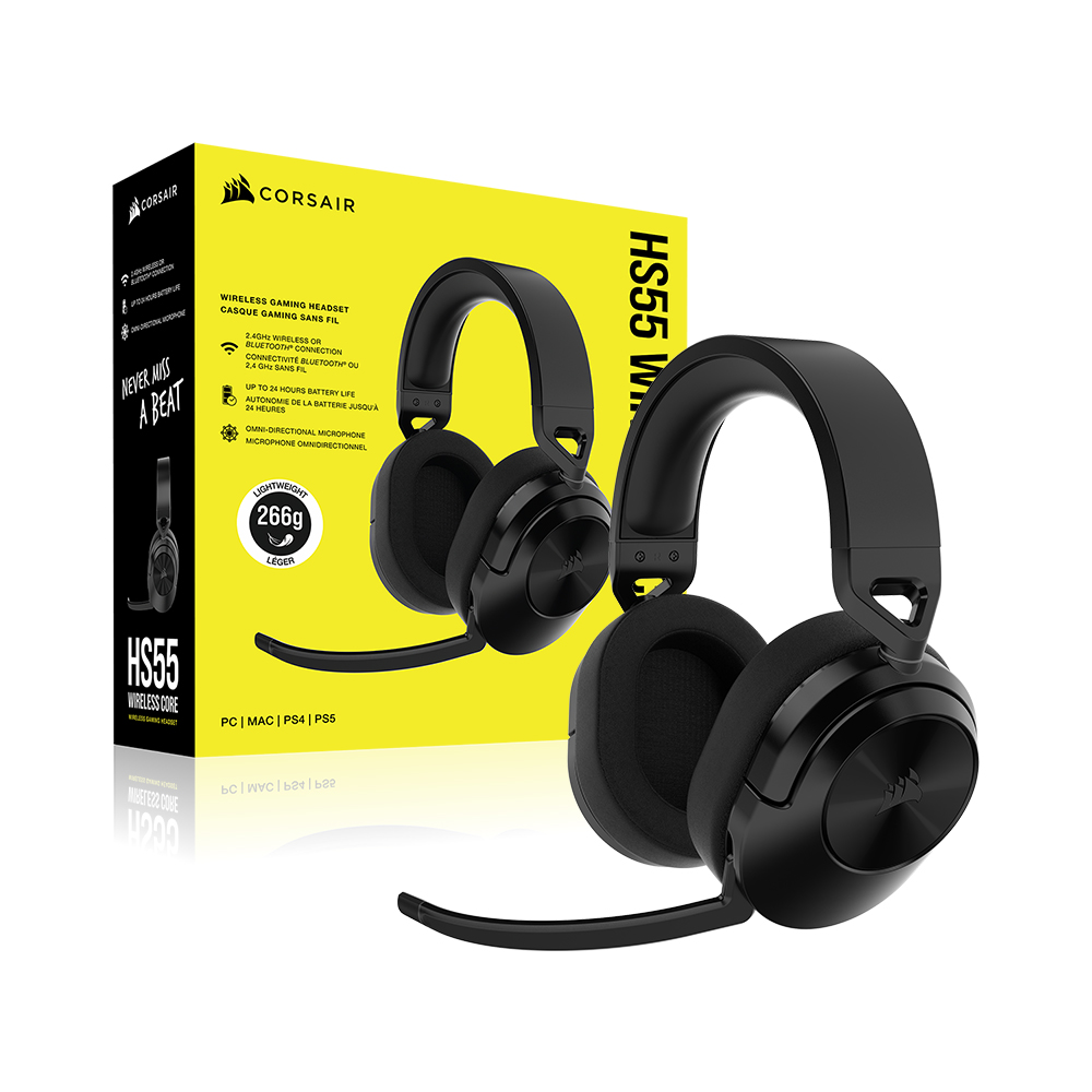 커세어 HS55 WIRELESS CORE 블루투스 게이밍 헤드셋 - 상세 이미지 4