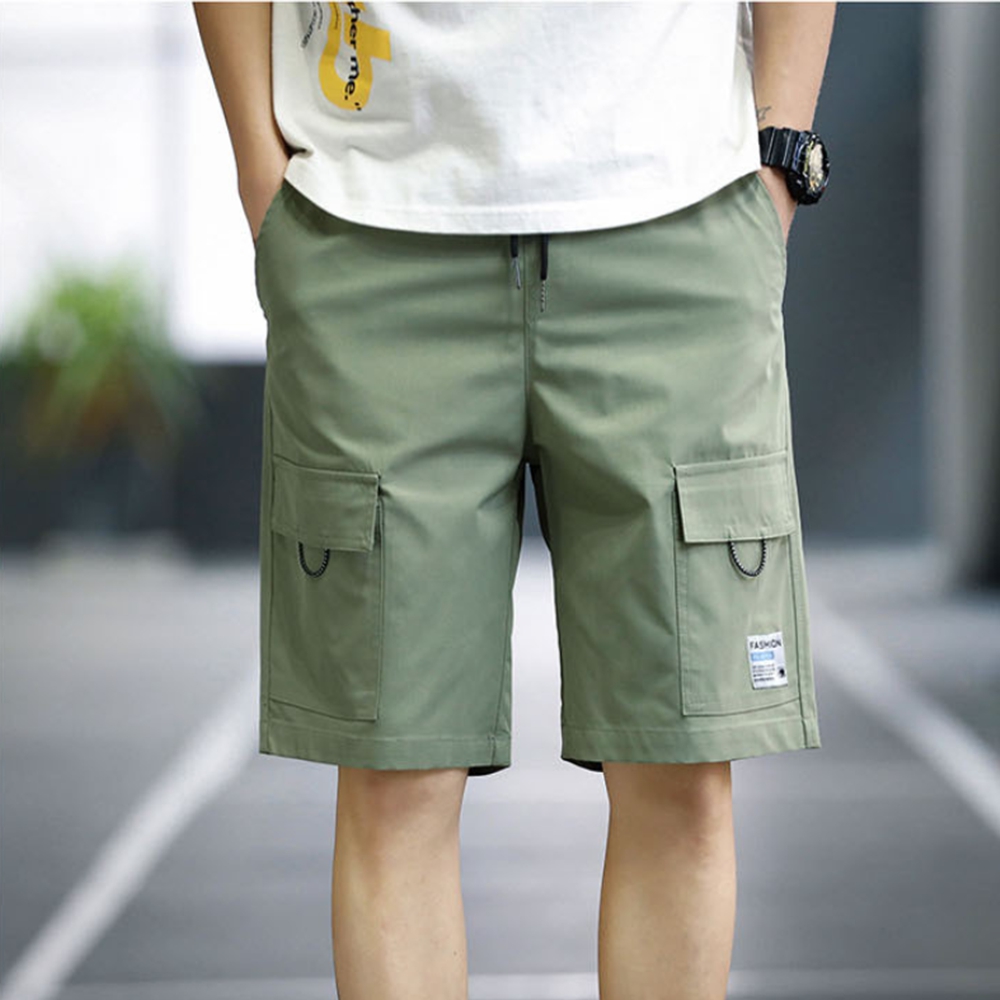 남자 반바지 여름 밴딩 5부 고무줄 남성 빅사이즈 카고 냉장고바지 쿨 아이스 커플 긴 바지