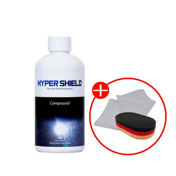 하이퍼쉴드 나노 컴파운드 250ml + 엔공구 저먼패드 + 막타월 색상랜덤 1장 - 상품 이미지