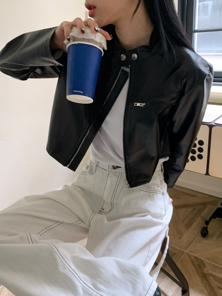 시프트에잇 잇츠 크롭 라이더 자켓 3color