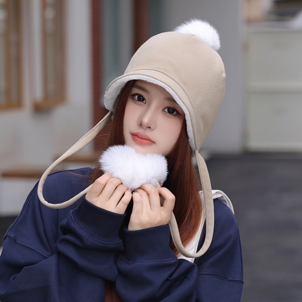 토끼털 귀달이 모자 방울 귀여운 아이돌 연예인 무대 악세사리 의상 패션 코디 방한 4컬러 - 상품 이미지