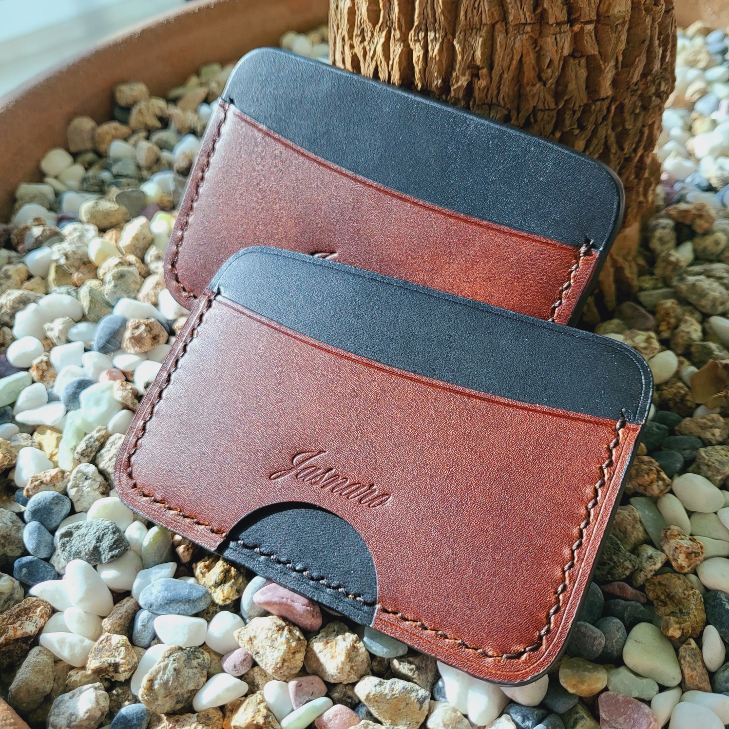 슬림 카드슬롯 소가죽 카드홀더 가죽공방 이니셜각인 (VOL11)