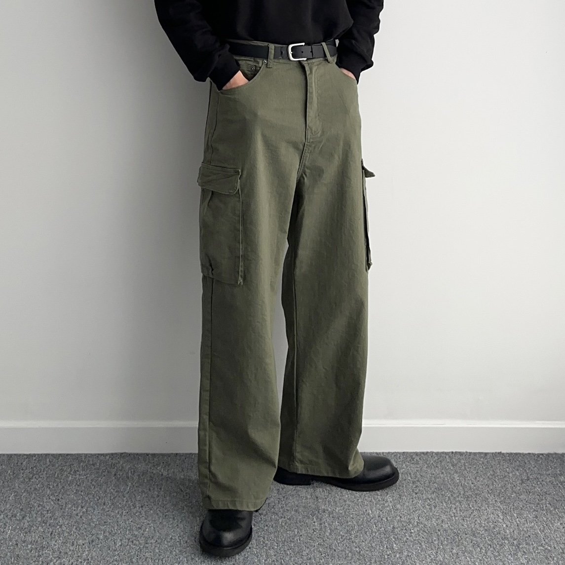 건빵바지 퍼티그팬츠 남자통바지 - 상품 이미지