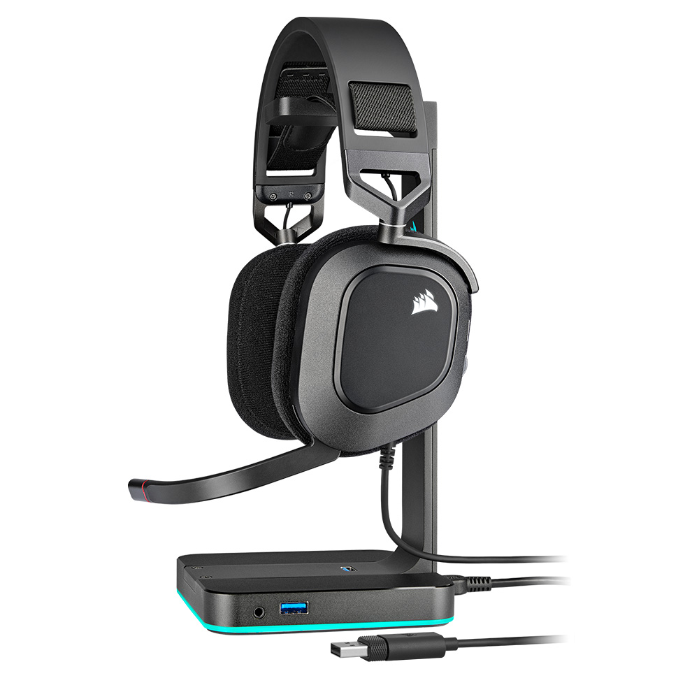 커세어 HS80 RGB USB+HS80 전용 이어패드 게이밍 헤드셋 세트 블랙 - 상세 이미지 2