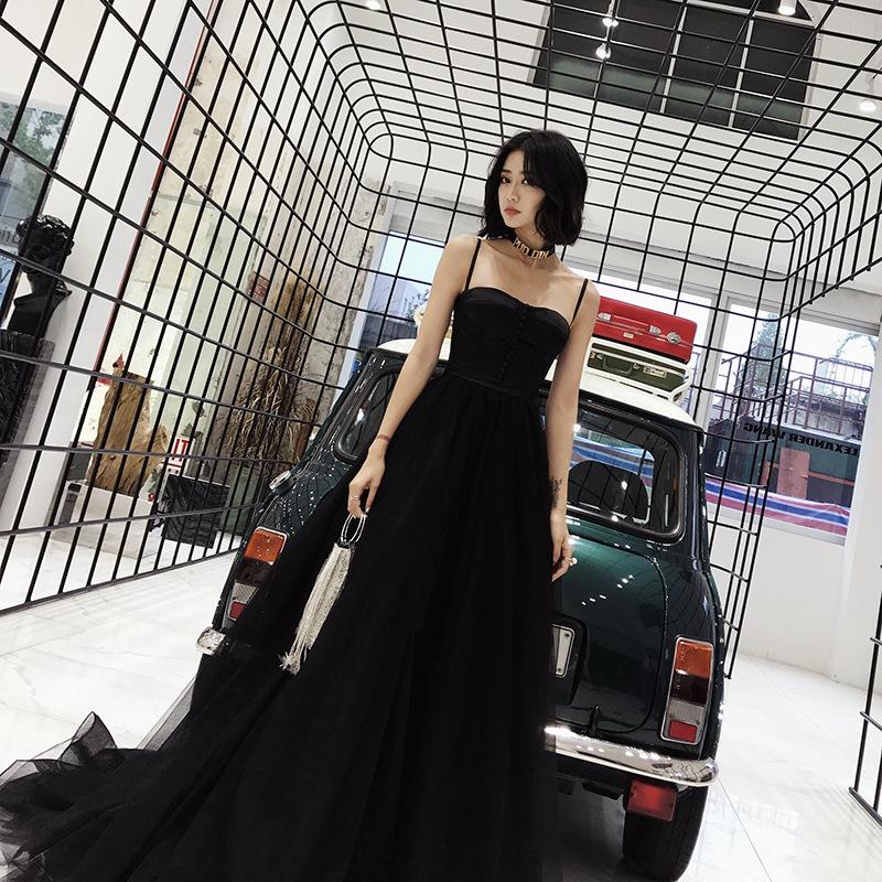 블랙드레스 웨딩 촬영 원피스 이브닝 셀프웨딩 스냅 드레스 - 상세 이미지 2