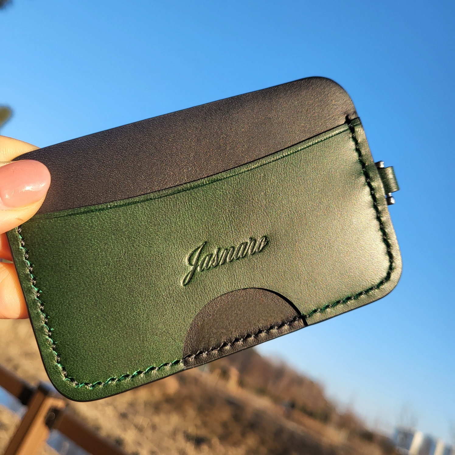 슬림 카드슬롯 소가죽 카드홀더 가죽공방 이니셜각인 (VOL11)