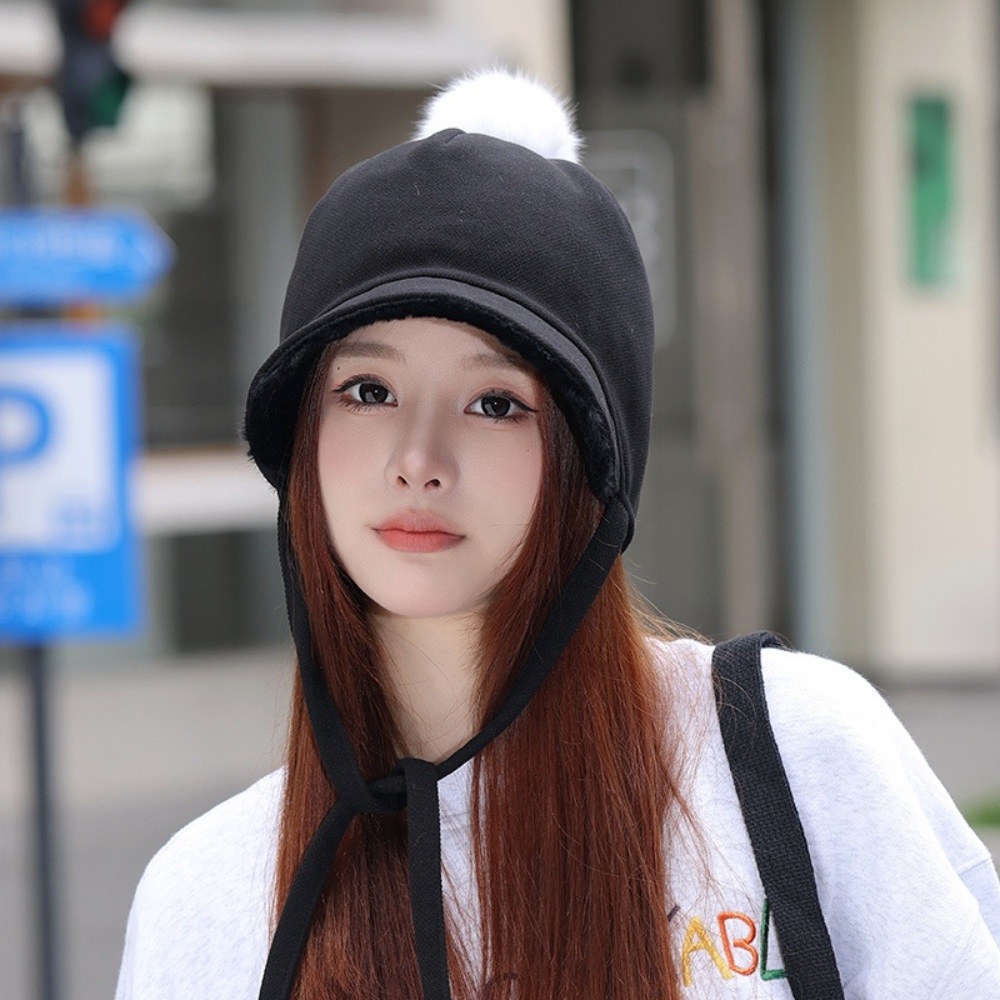 토끼털 귀달이 모자 방울 귀여운 아이돌 연예인 무대 악세사리 의상 패션 코디 방한 4컬러 - 상세 이미지 4