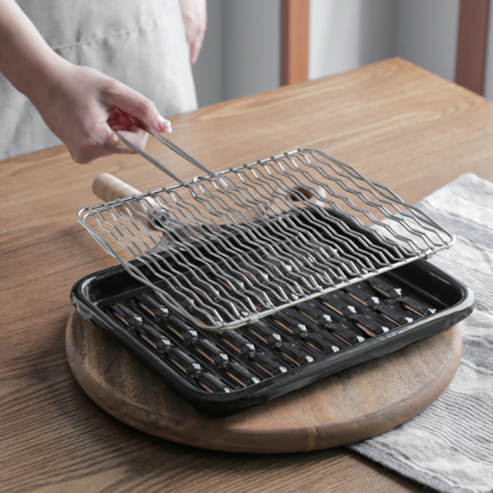 벌집불판 고기굽는 직화 캠핑 가정용 스텐 사각 석쇠 그릴팬