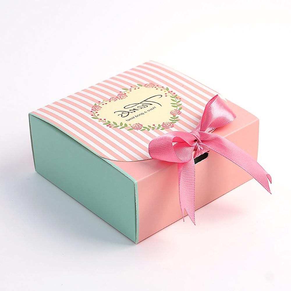 생일 선물 상자 쿠키 리본 포장 박스 11.5cm 핑크 x20개 : 아트앤웍스 어소시에이츠