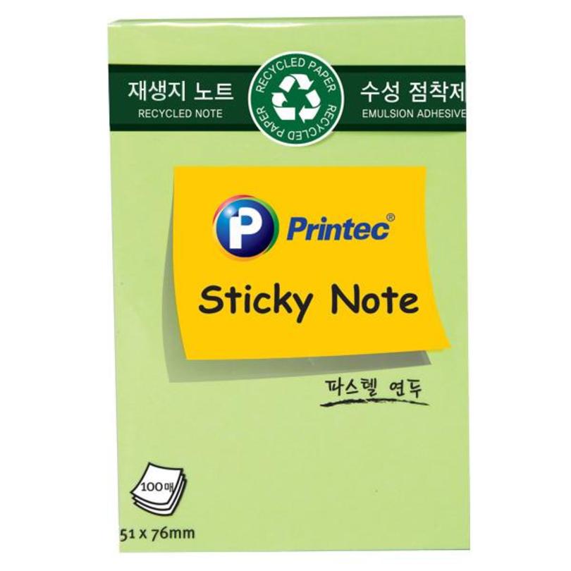 친환경 포스트잇 세로형 재생지 스티키노트 프린텍 100매 - 상세 이미지 2