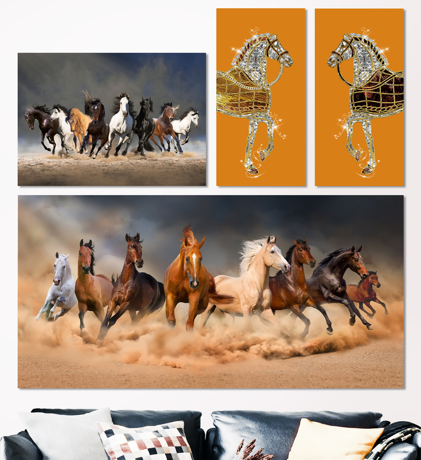 성공을부르는 승진운 출세운 말그림 캔버스 대형 인테리어 액자 금전운 팔마도 직사각형 A4